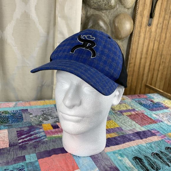 Flexfit Other - Get Your Hooey Stretch Fitted FlexFit Trucker Hat Cap Size L-XL Blue And Black